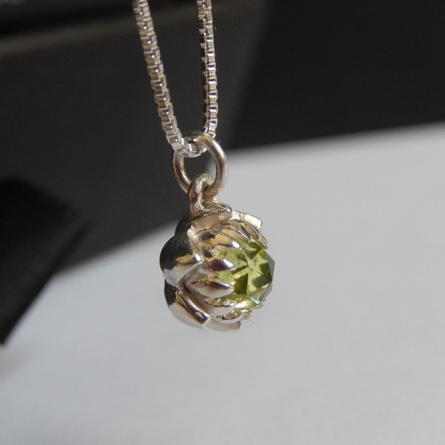 Petite Protea Necklace (Peridot)