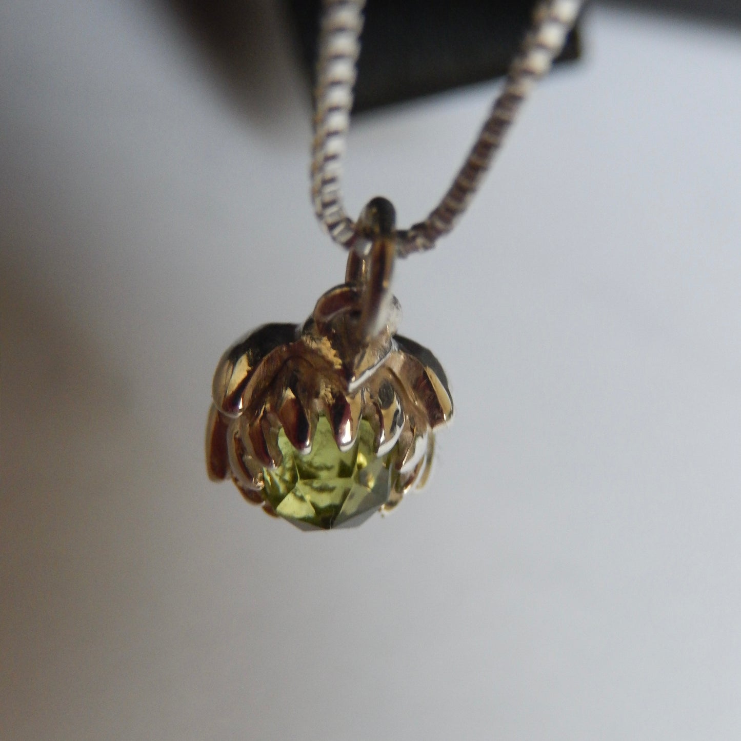 Petite Protea Necklace (Peridot)