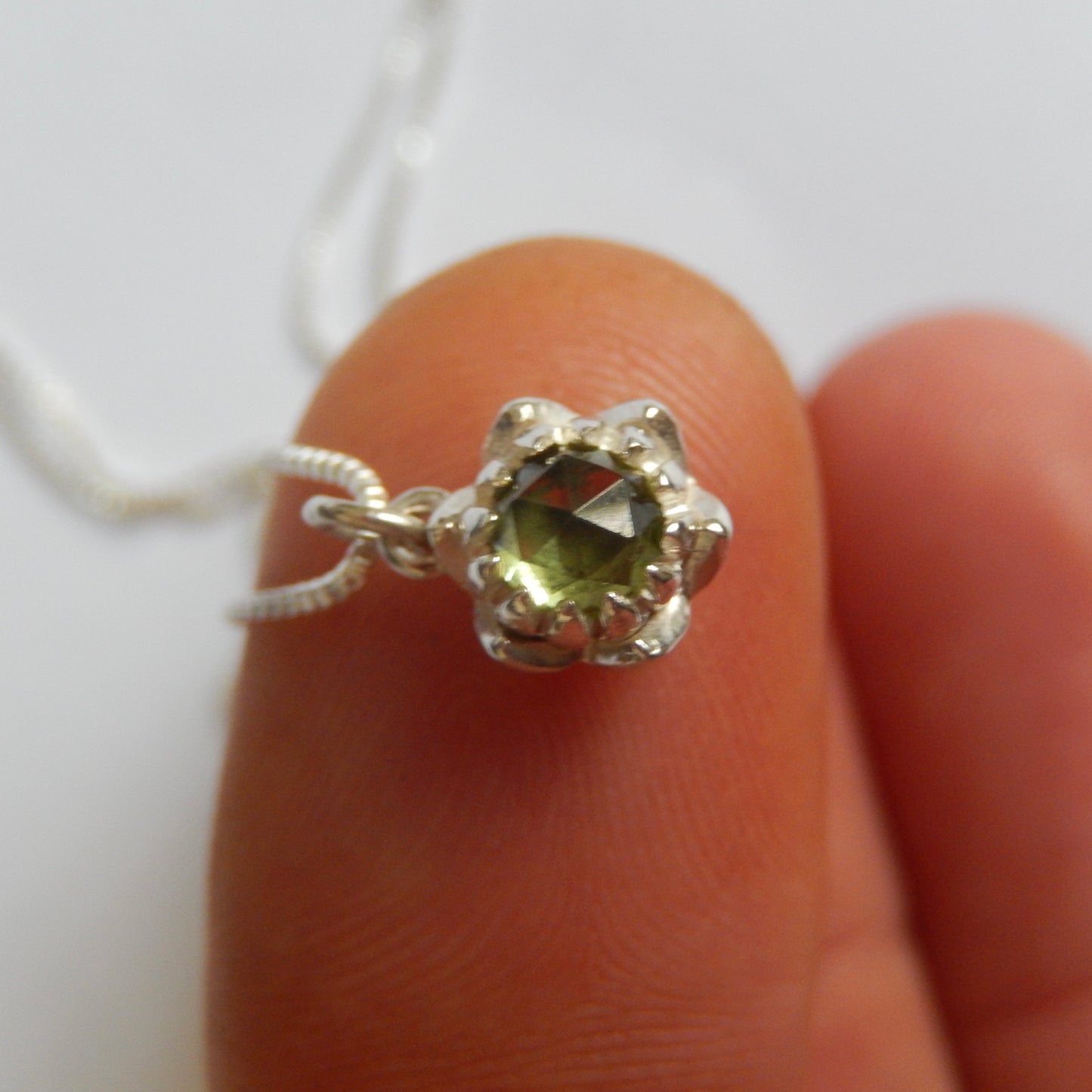 Petite Protea Necklace (Peridot)