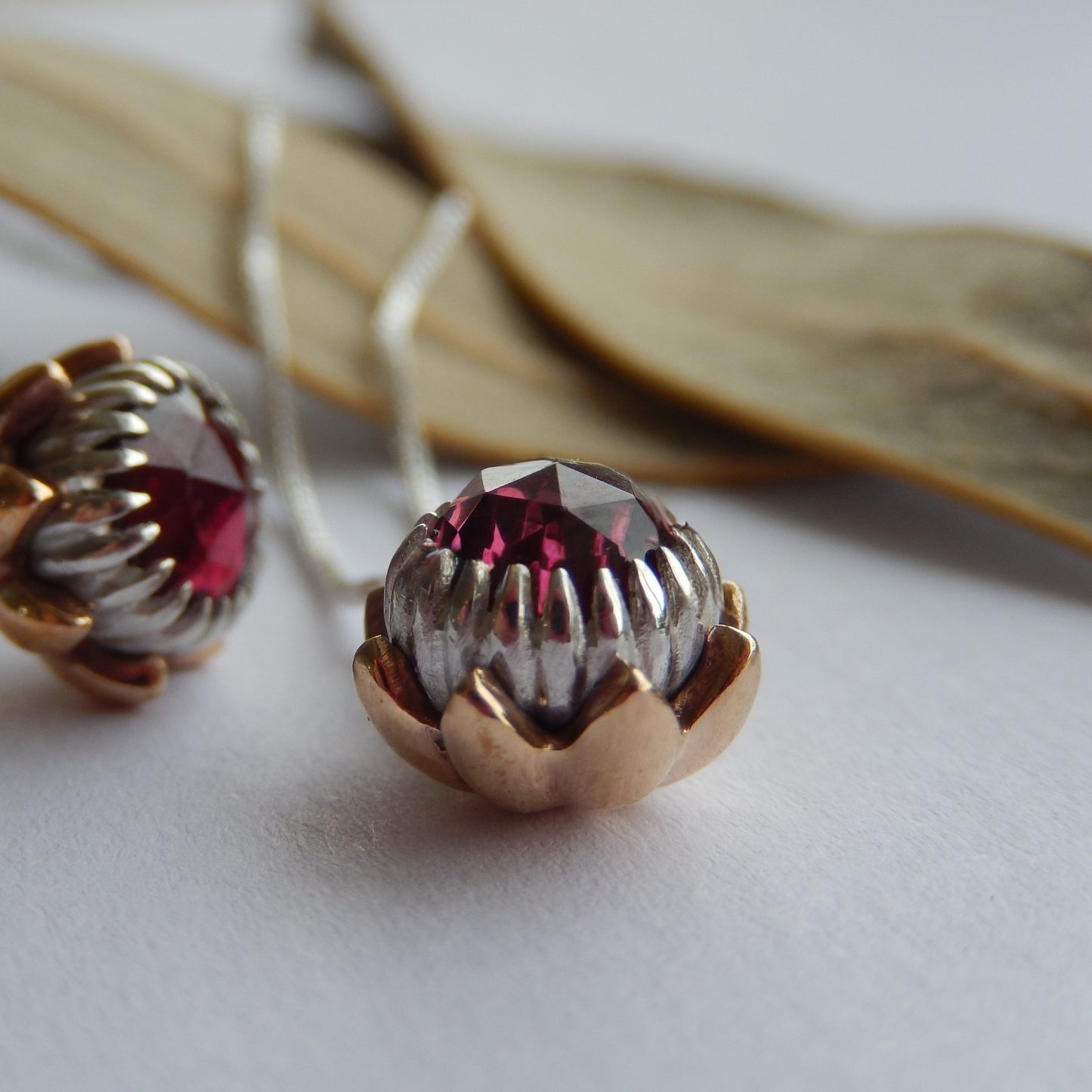 Bold Protea Necklace (Rhodolite Garnet)