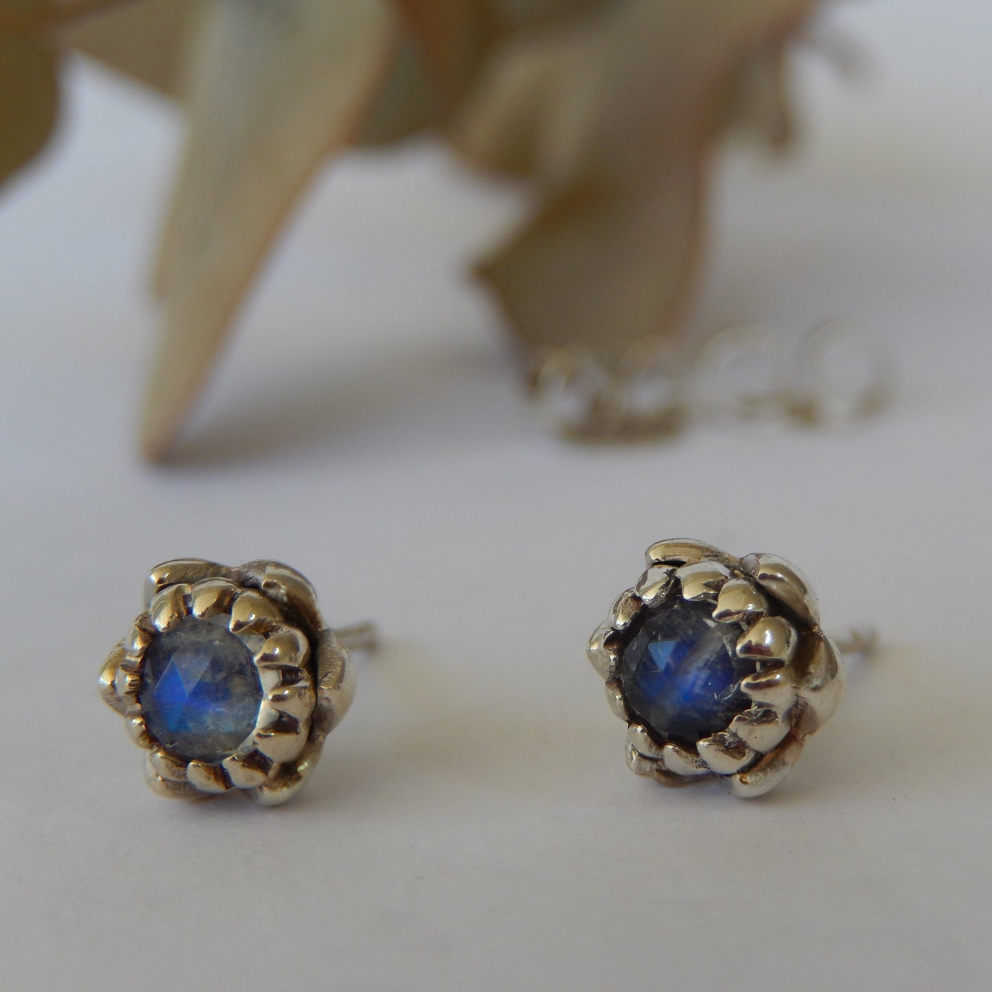 Petite Protea Stud Earrings (Moonstone)