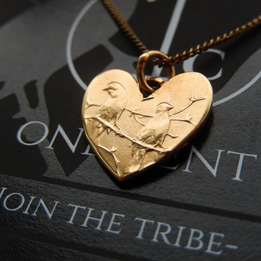 Solid 9ct Yellow Gold One Cent Heart Necklace