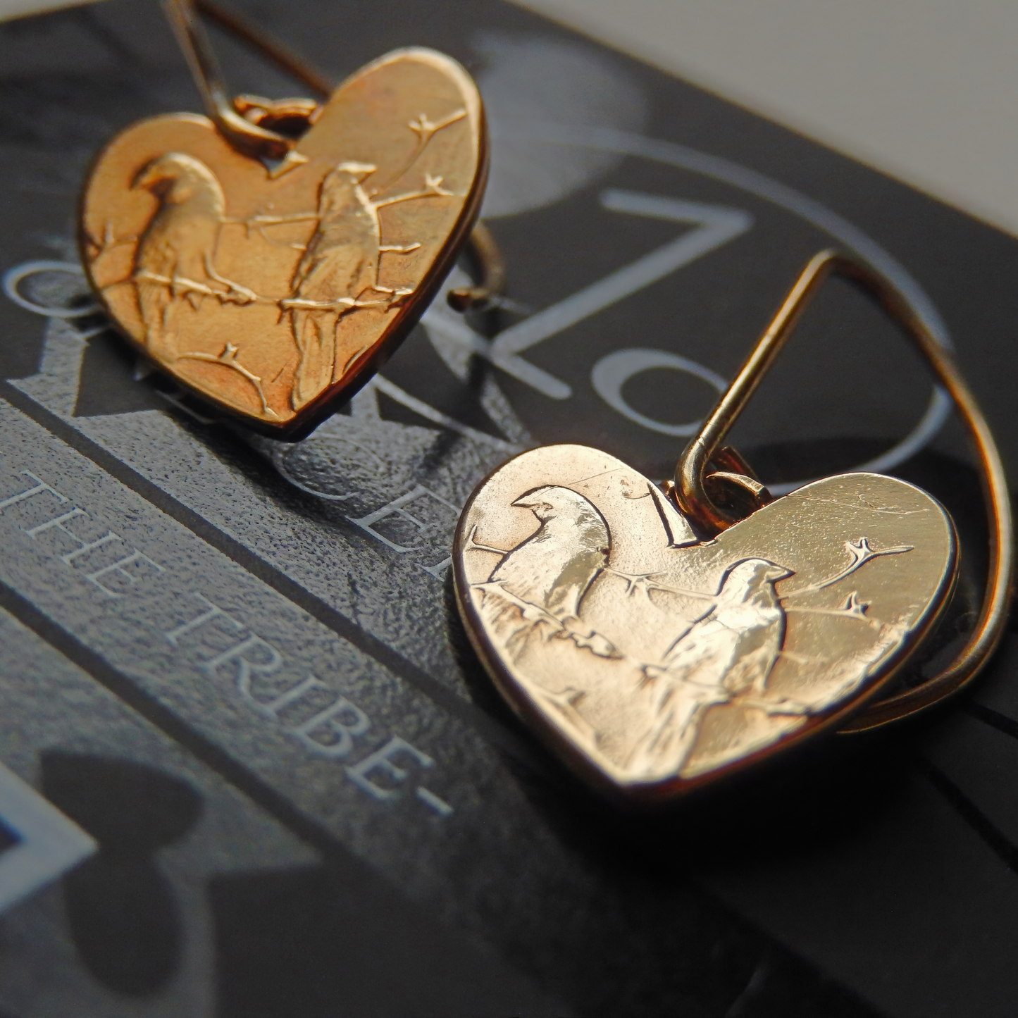 Solid 9ct Yellow Gold One Cent Heart Hook Earrings