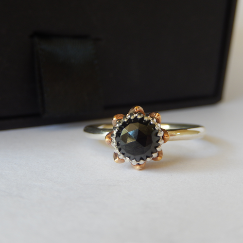 Bold Protea Ring (Black Spinel)