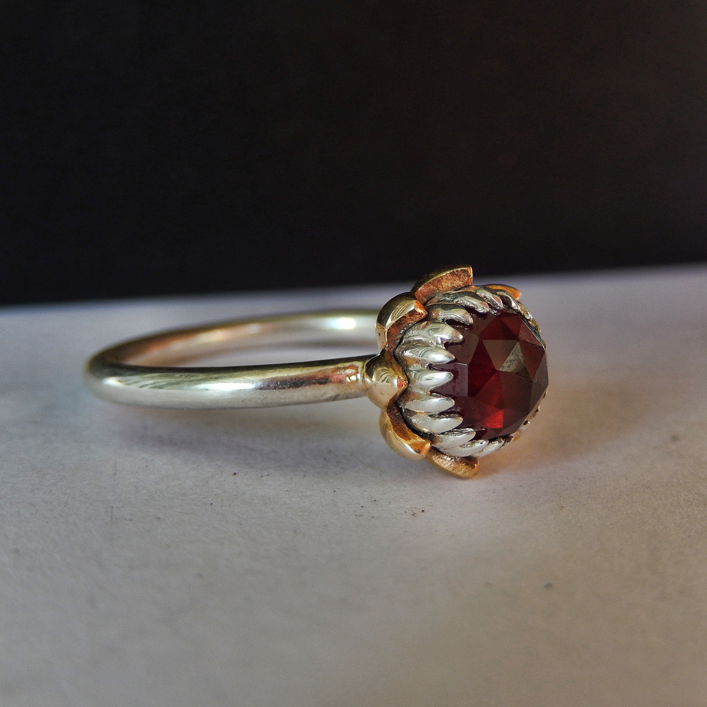 Bold Protea Ring (Red Garnet)