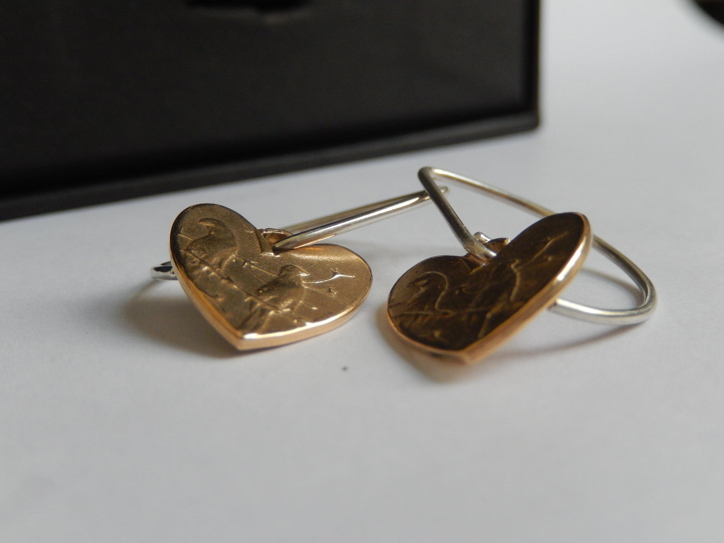 One Cent Heart Hook Earrings (Bronze)