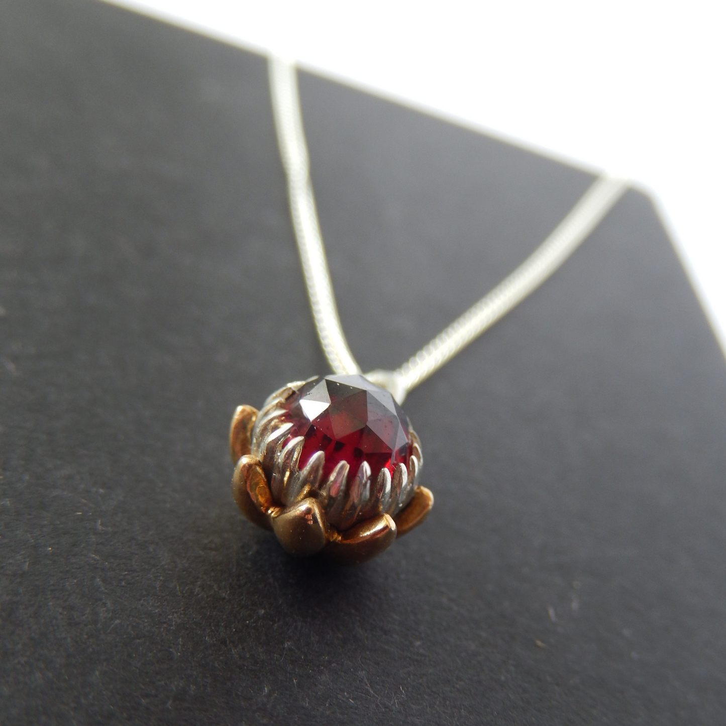 Bold Protea Necklace (Red Garnet)