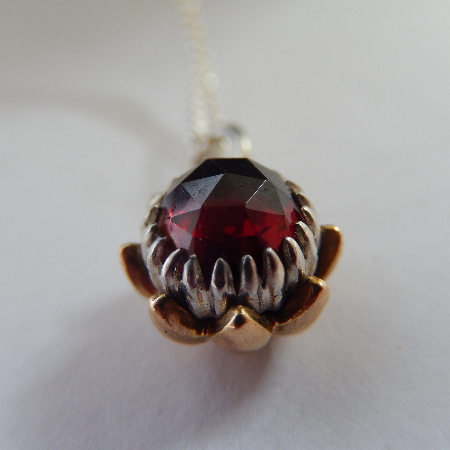 Bold Protea Necklace (Red Garnet)