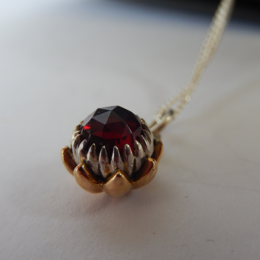 Bold Protea Necklace (Red Garnet)