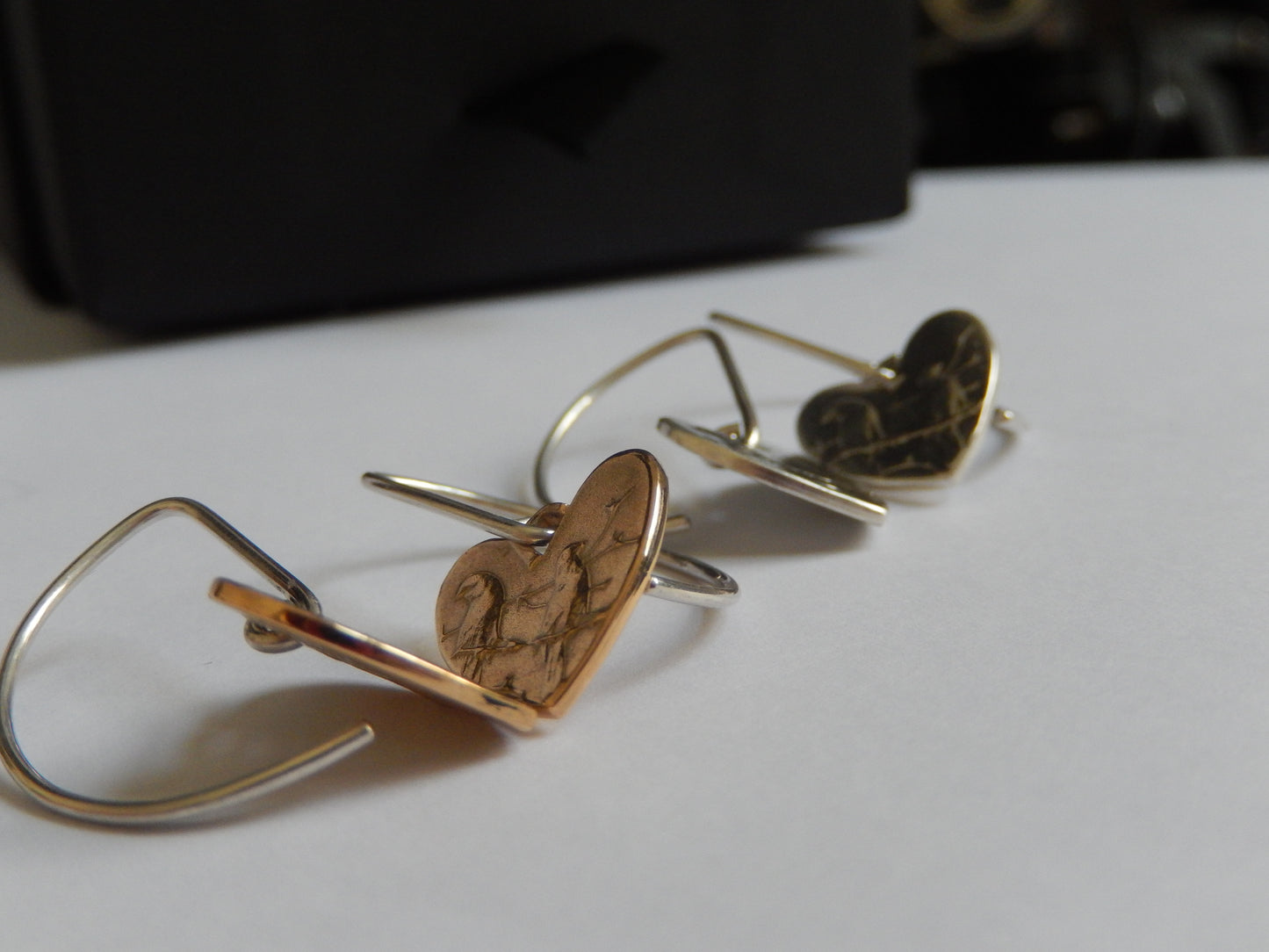 One Cent Heart Hook Earrings (Bronze)