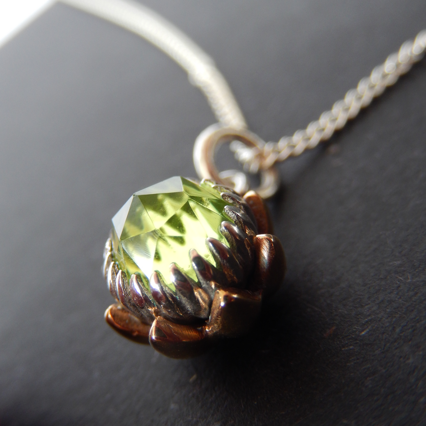 Bold Protea Necklace (Peridot)